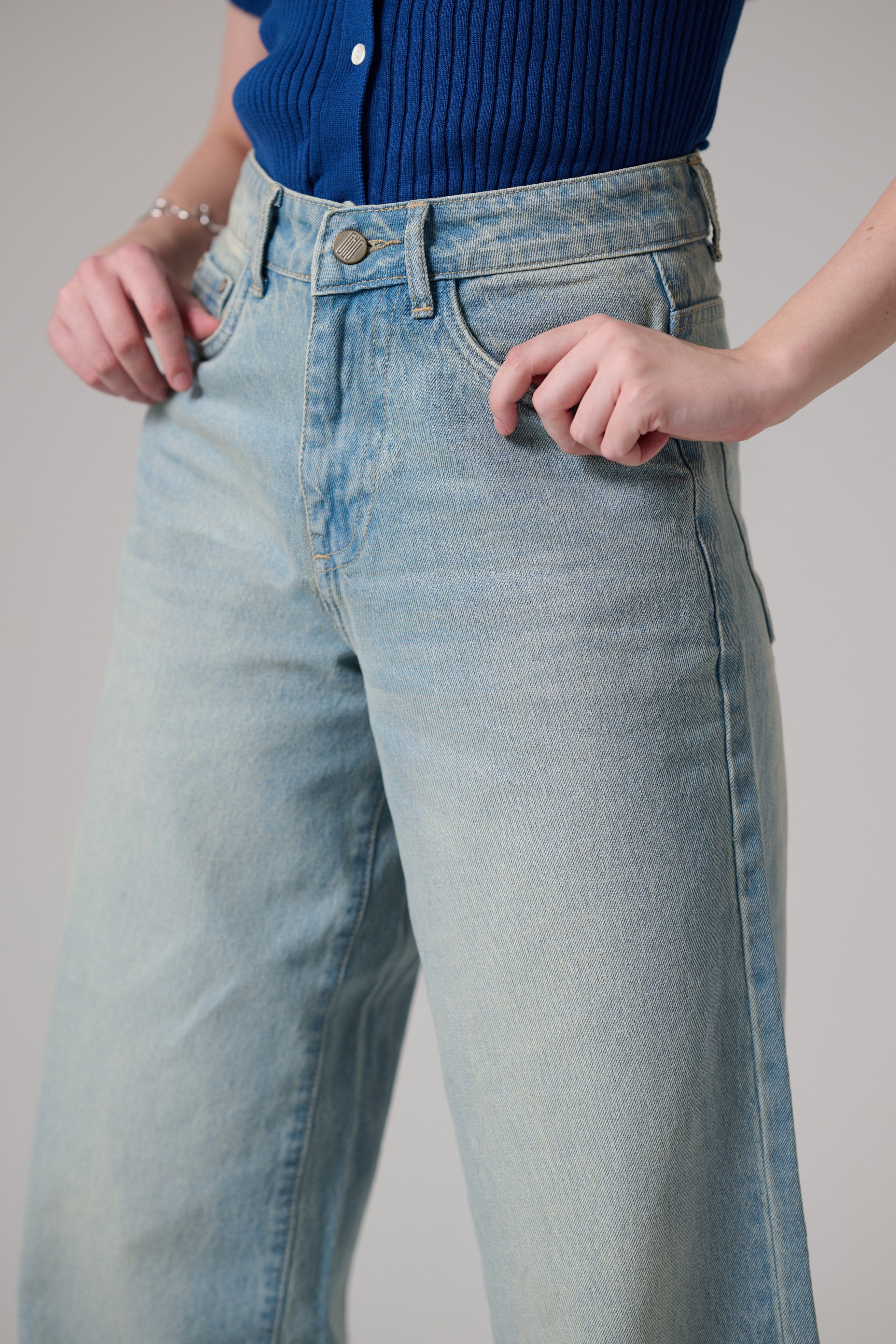 Tinted Light Blue Wide leg jeans