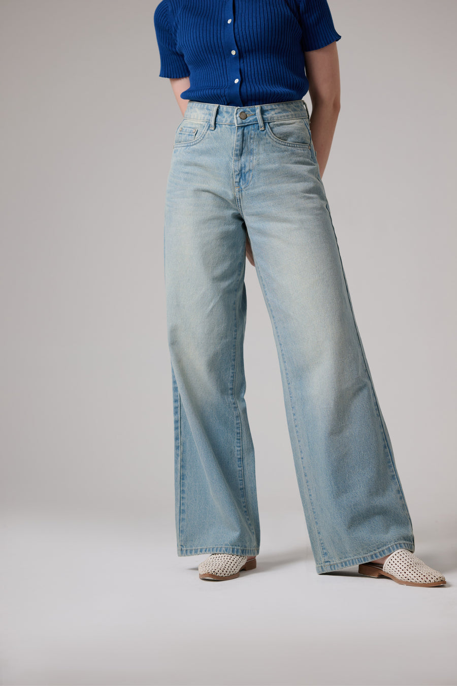 Tinted Light Blue Wide leg jeans