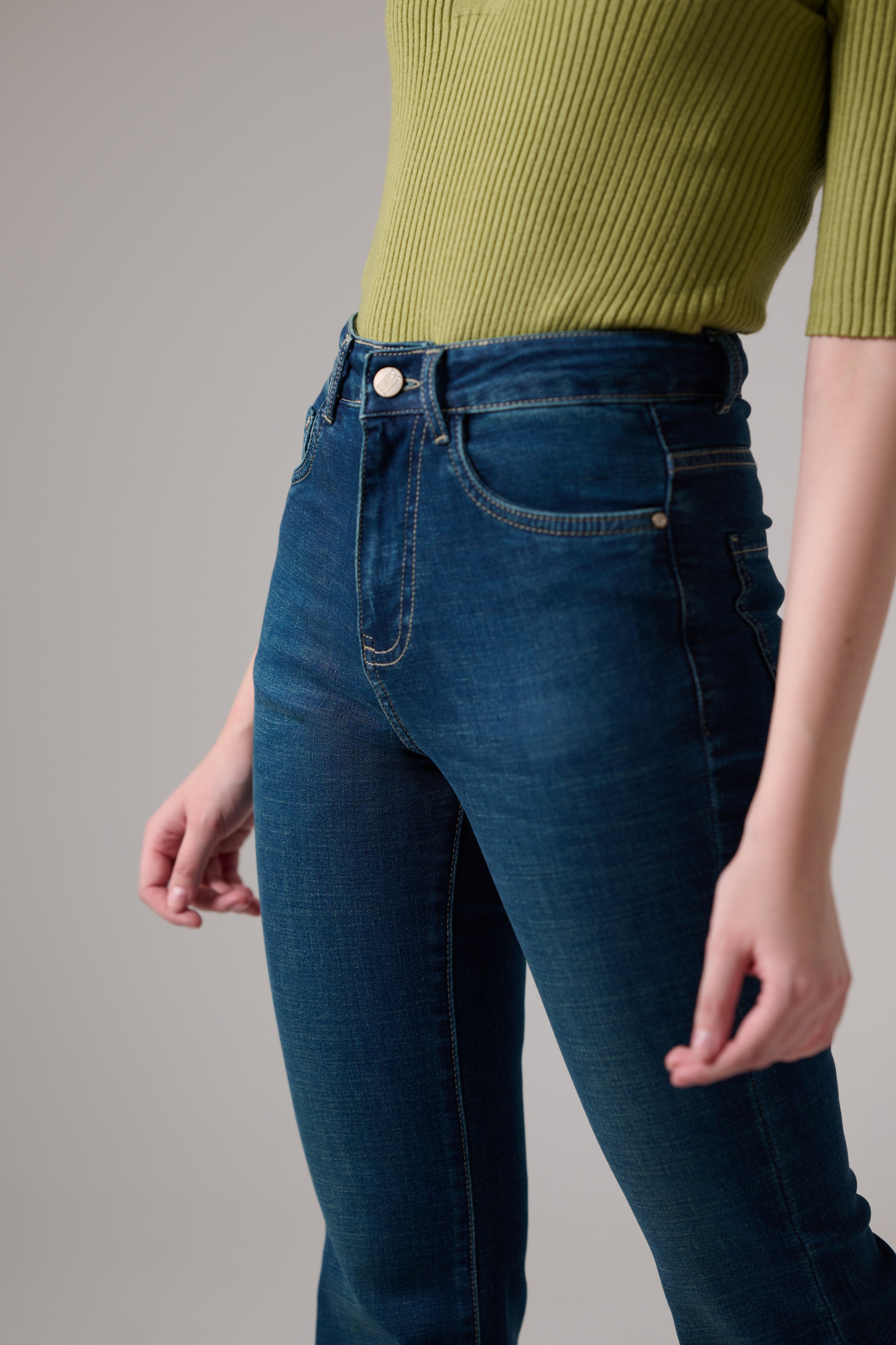 90s Green Tinted Bootcut Jeans