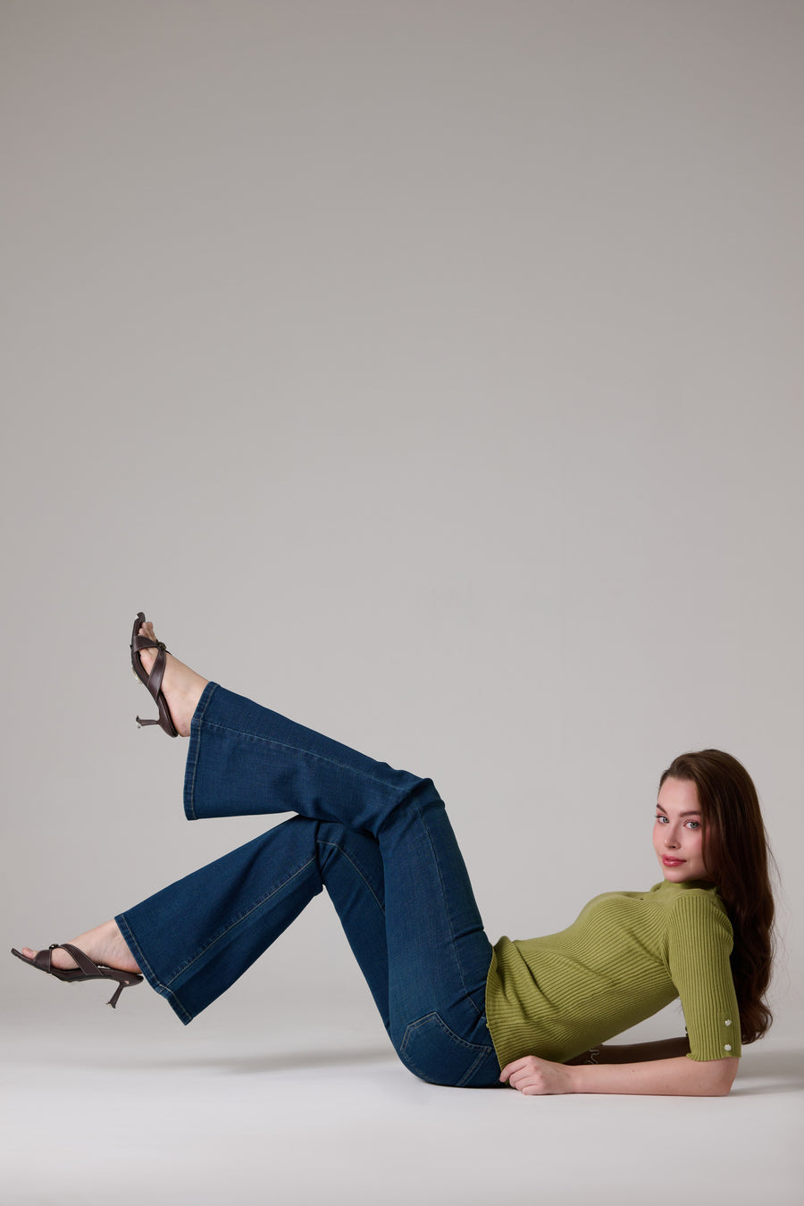 90s Green Tinted Bootcut Jeans