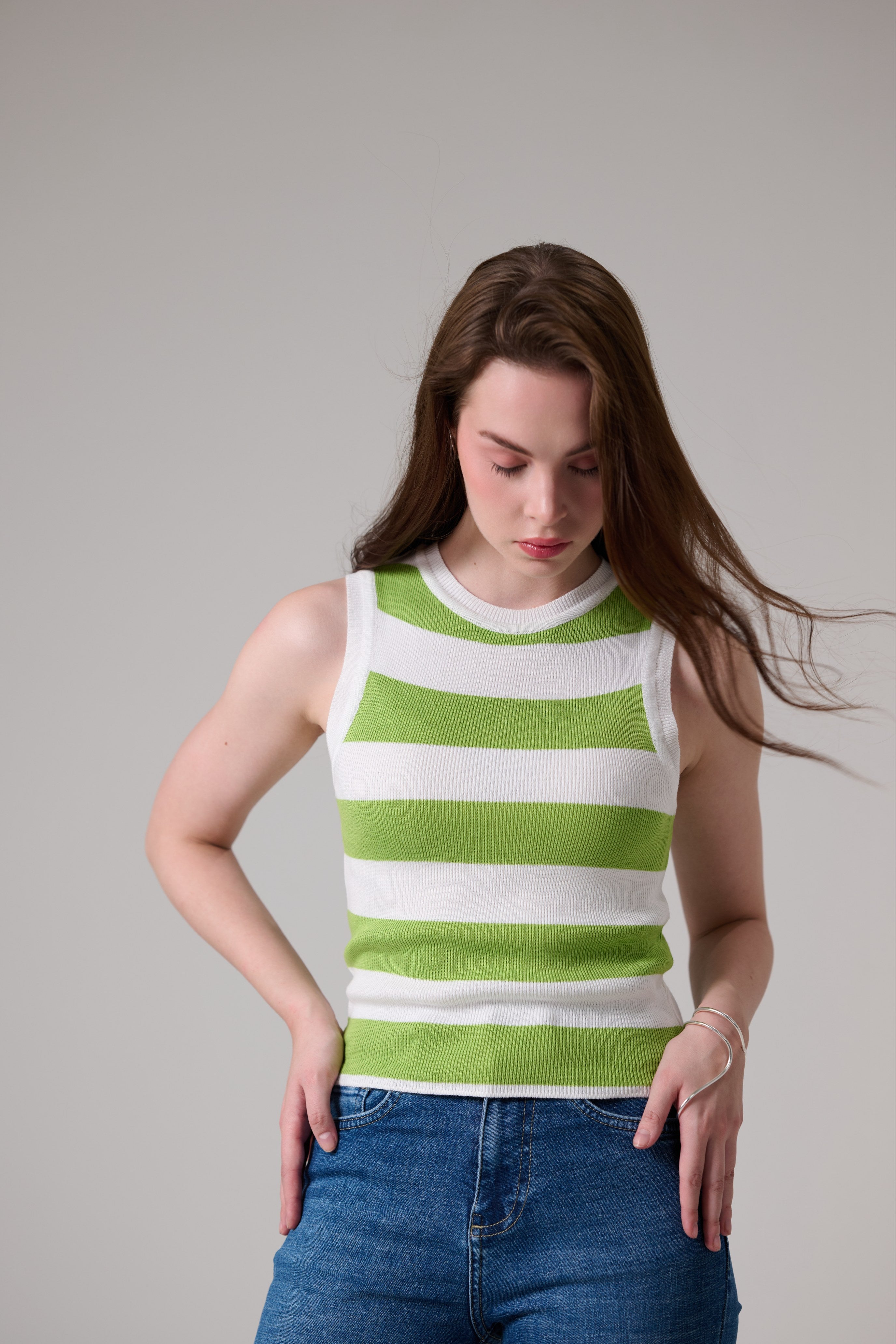 Green Knit Tank Top