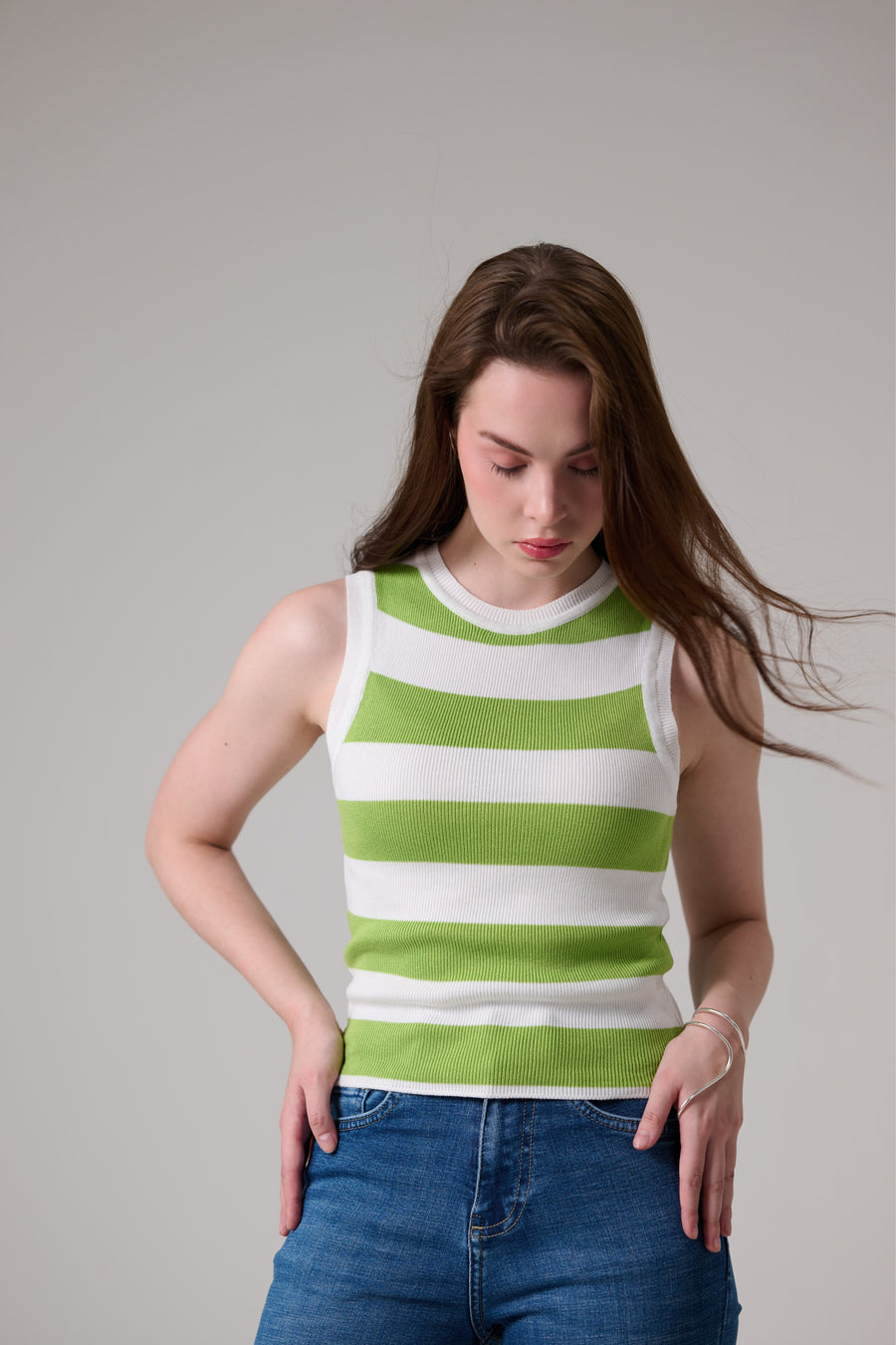 Green Knit Tank Top