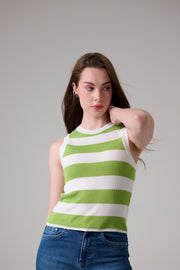 Green Knit Tank Top