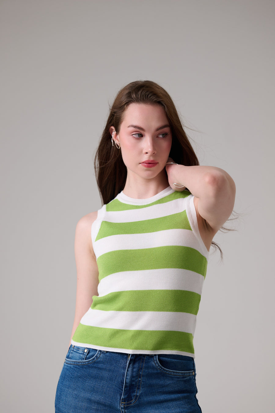 Green Knit Tank Top