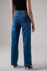 Midnight Blue High cuff Straight Jeans
