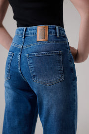 Midnight Blue High cuff Straight Jeans