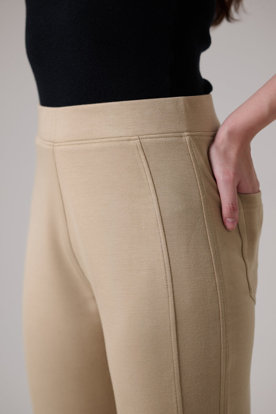 Cream Flared Pants