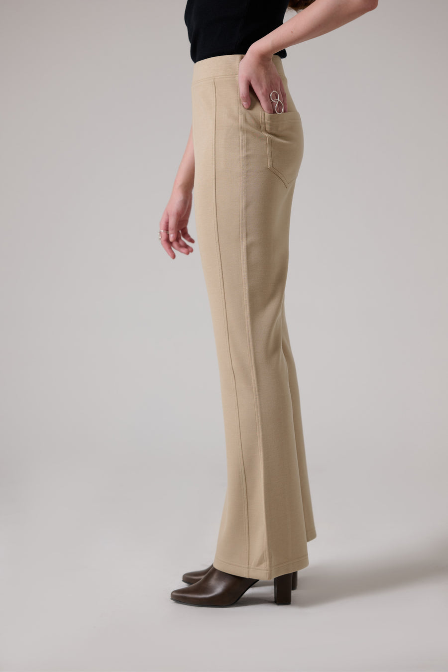 Cream Flared Pants