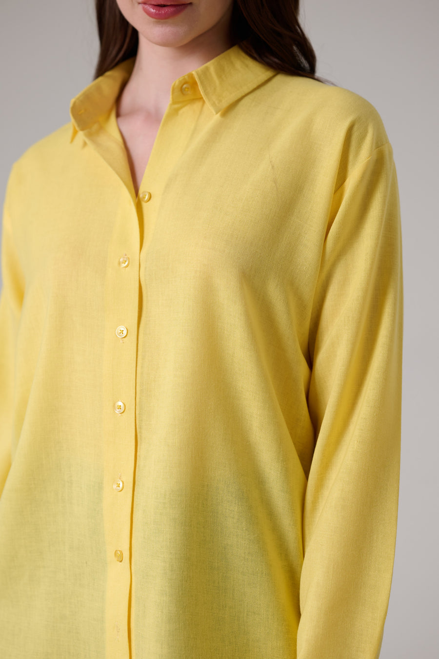 Yellow Oversized Linen Shirt