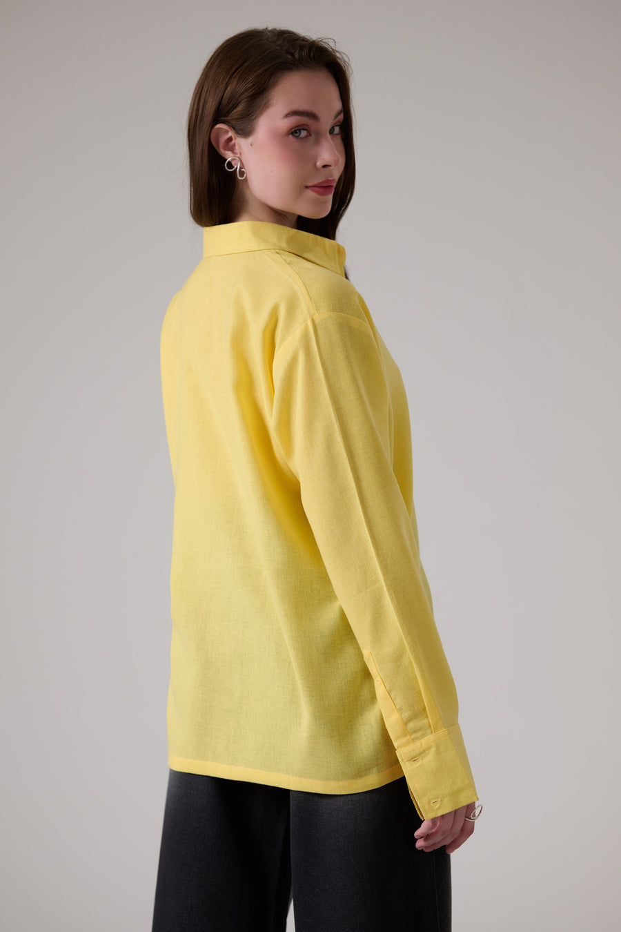 Yellow Oversized Linen Shirt