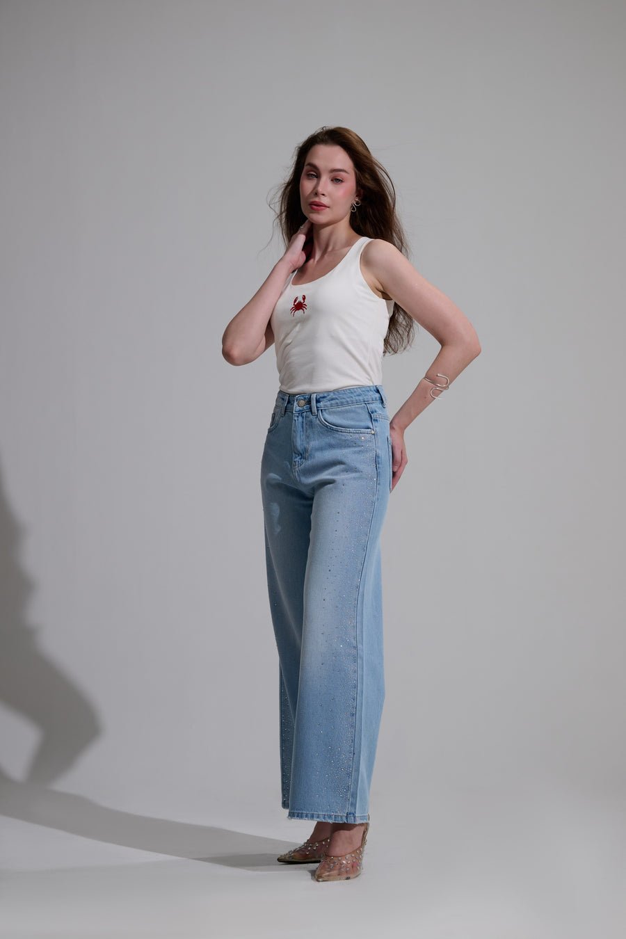 Shimmer Wideleg Jeans