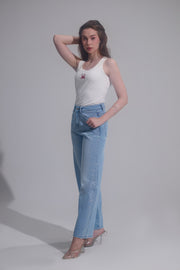 Shimmer Wideleg Jeans