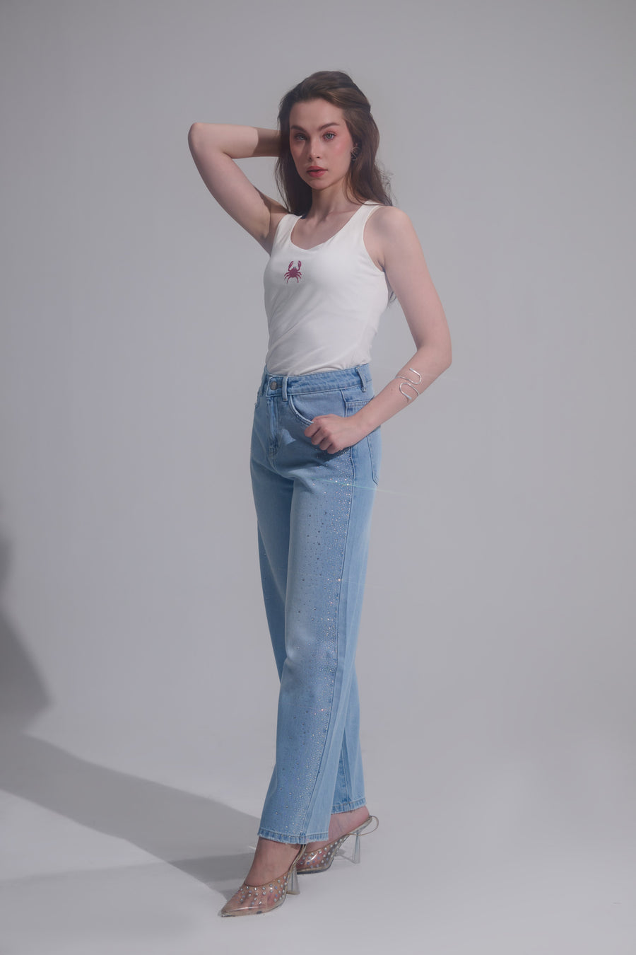 Shimmer Wideleg Jeans