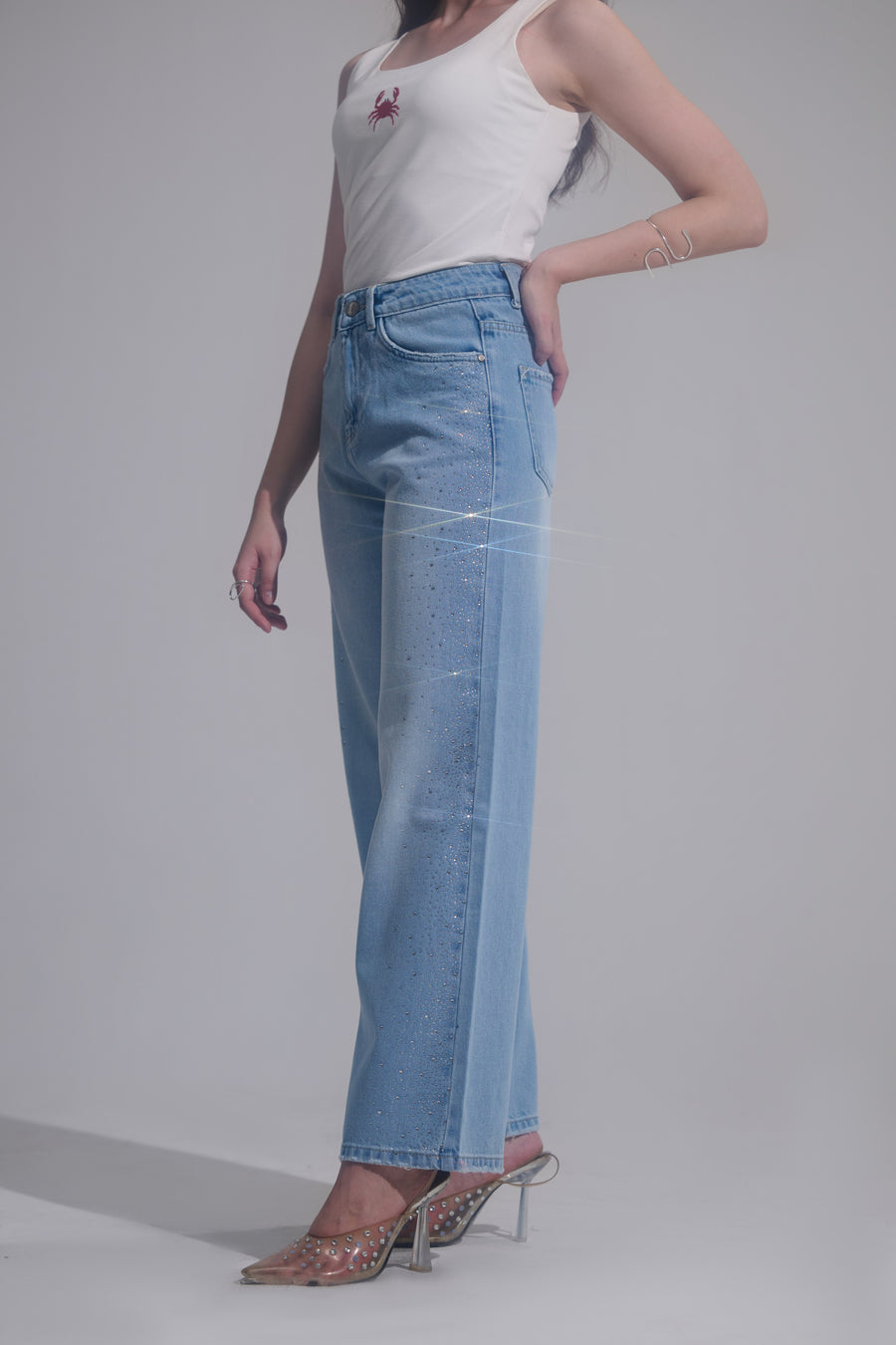 Shimmer Wideleg Jeans