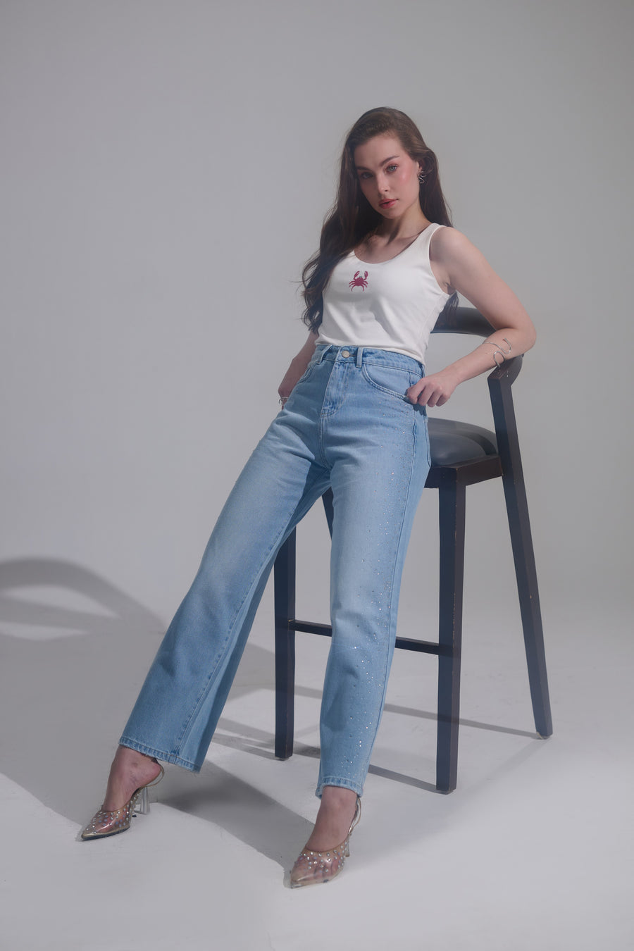 Shimmer Wideleg Jeans