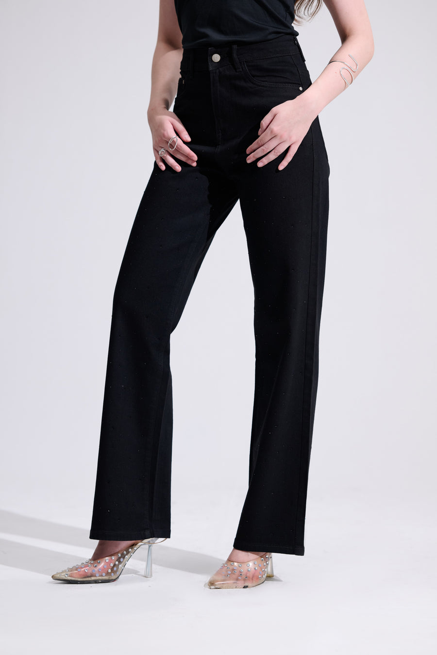 Studded Straight Fit Jeans