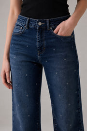 Pixel Studded Straight Fit Jeans