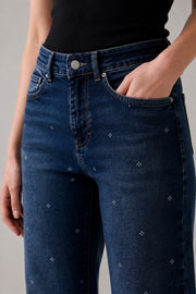 Pixel Studded Straight Fit Jeans