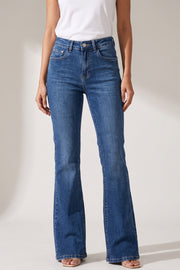 Blue Rhinestone Bootcut Jeans