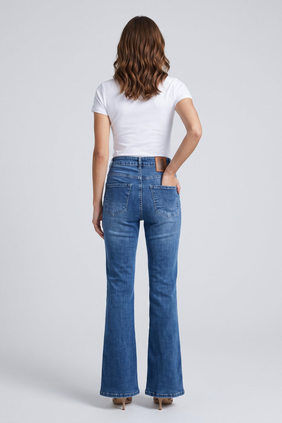 Blue Rhinestone Bootcut Jeans