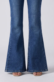 Blue Rhinestone Bootcut Jeans