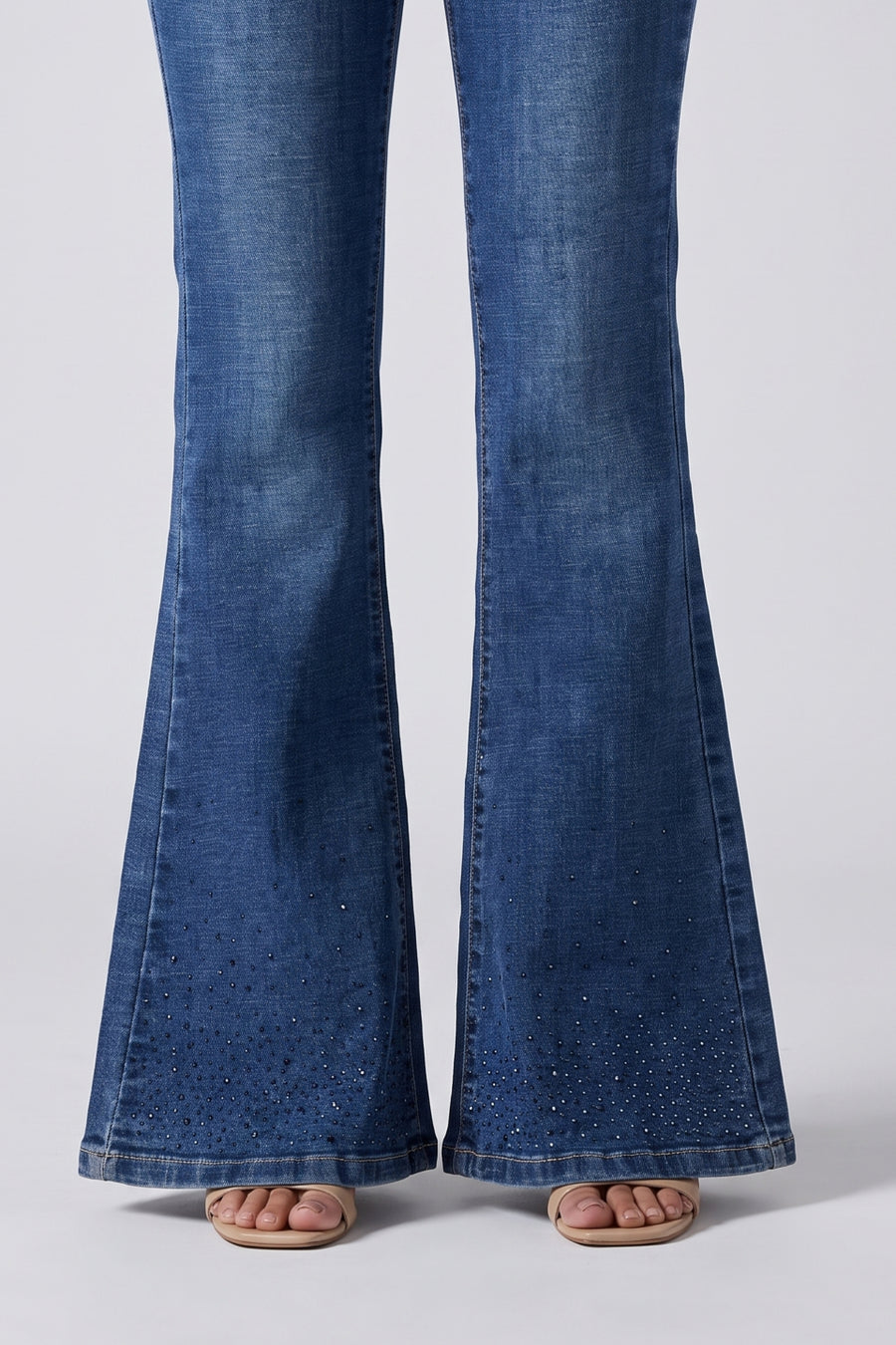 Blue Rhinestone Bootcut Jeans